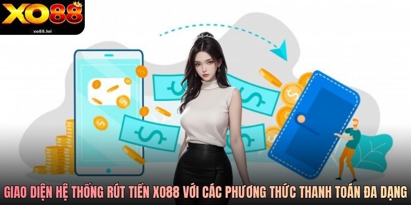 Giao diện hệ thống rút tiền Xo88 với các phương thức thanh toán đa dạng