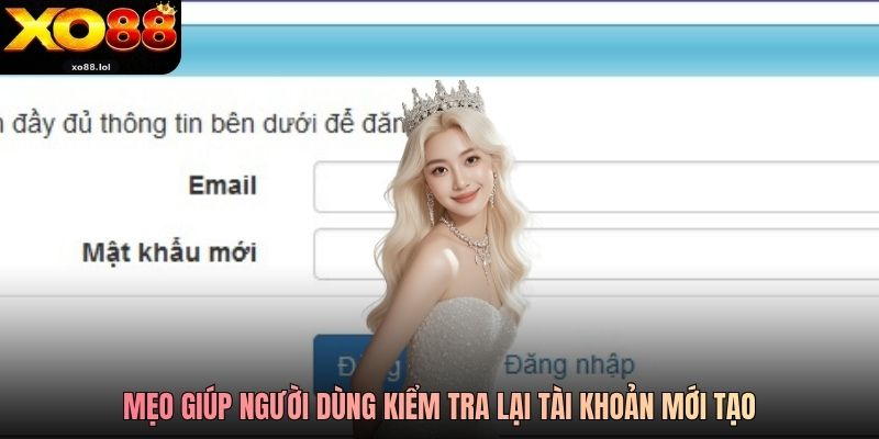 Mẹo giúp người dùng kiểm tra lại tài khoản mới tạo
